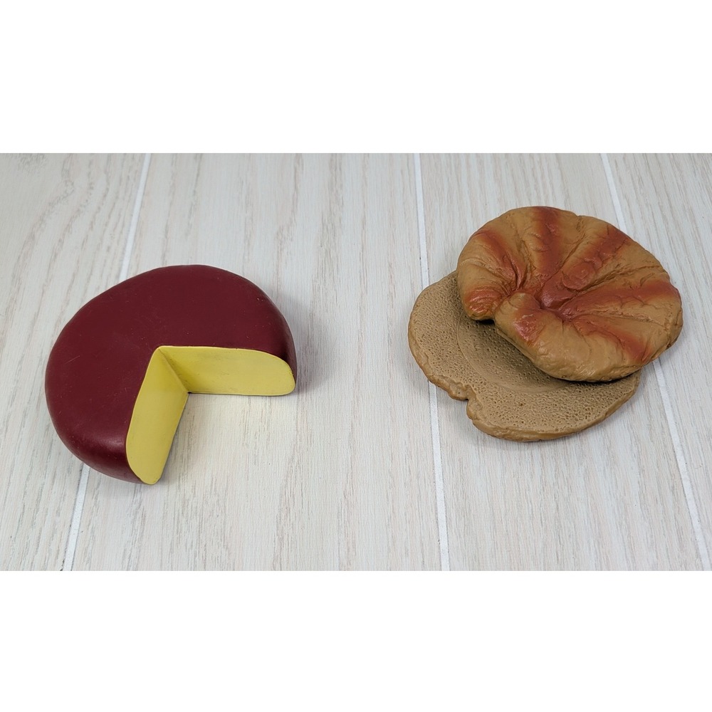 Pretend Play Food Gouda wheel Cheese Croissant Realistic rubbery